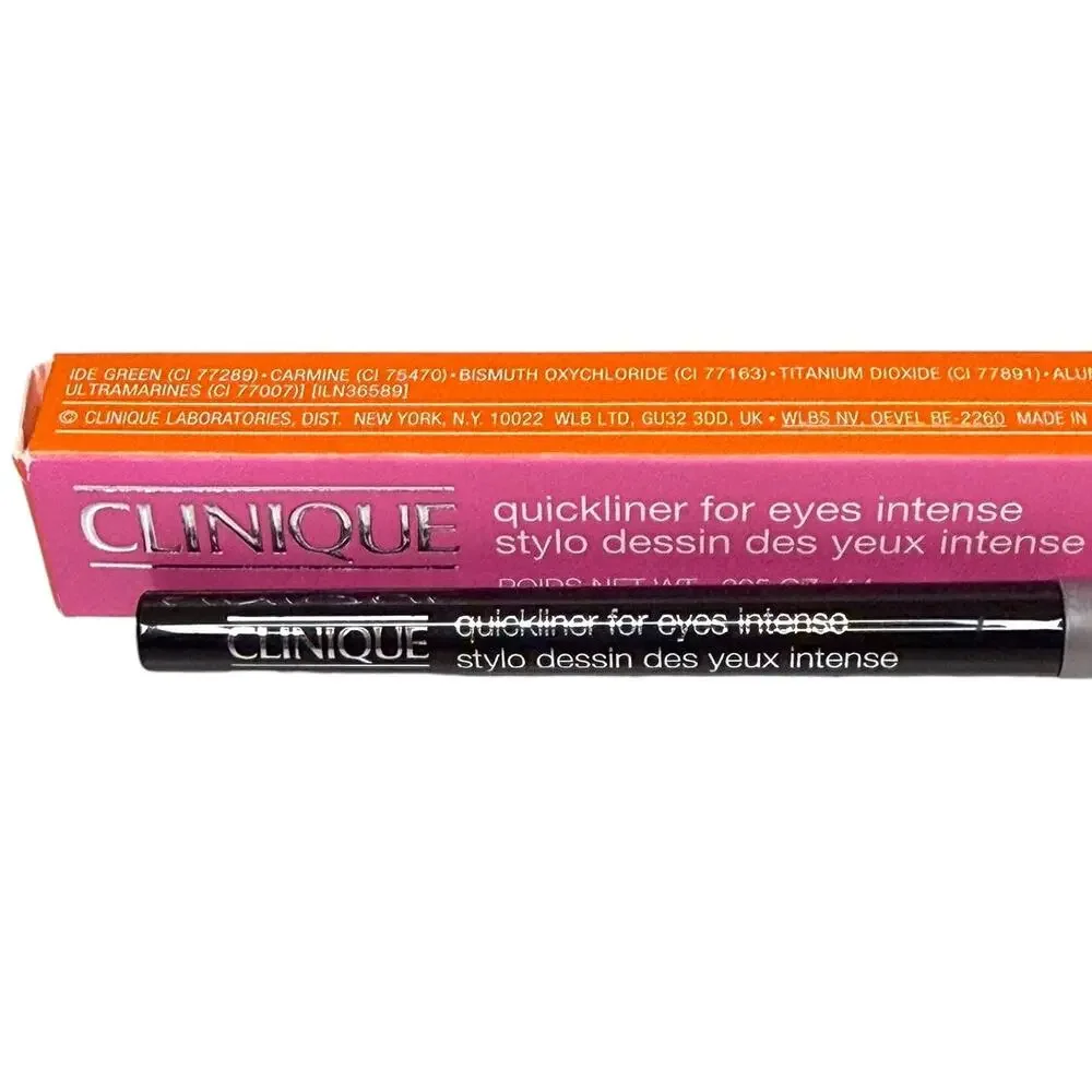 Clinique Quickliner For Eyes Intense 09 Ebony Intense Pencil Long Lasting .005oz